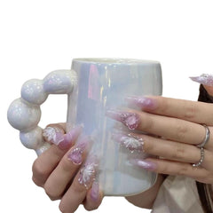 Fairy Ice Crystal Butterfly Pure Handmade Wear Armor Heavy Industry Light Luxury Wear Nail Art Pure Desire Advanced Sense Light Luxury Style - Nimall