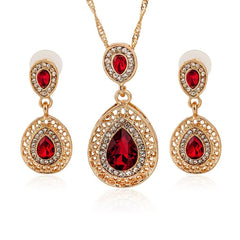 Fashion and Fashion Temperament Diamond Necklace Earrings Ring Combination - Nimall