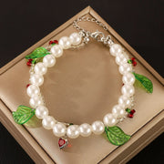 Fashion Beaded Cherry Bracelet Sweet Pearl Love Bracelet - Nimall