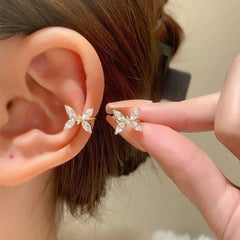 Fashion butterfly ear clips without ear piercings High - end female Mori ear bone clips - Nimall