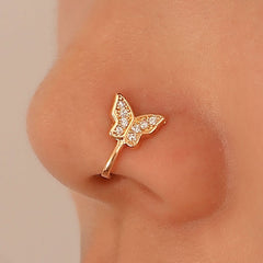 Fashion Creative Butterfly Flower Snake Nose Ring False Nose Accessories - Nimall