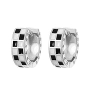 Fashion temperament niche design geometric black and white checkered earrings - Nimall