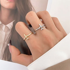 Fashion temperament niche design metal geometric opening index finger ring couple - Nimall