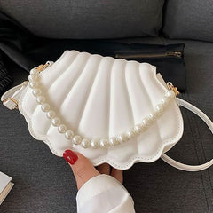 Faux Pearl Chain Shoulder Handbag AL304 - Nimall