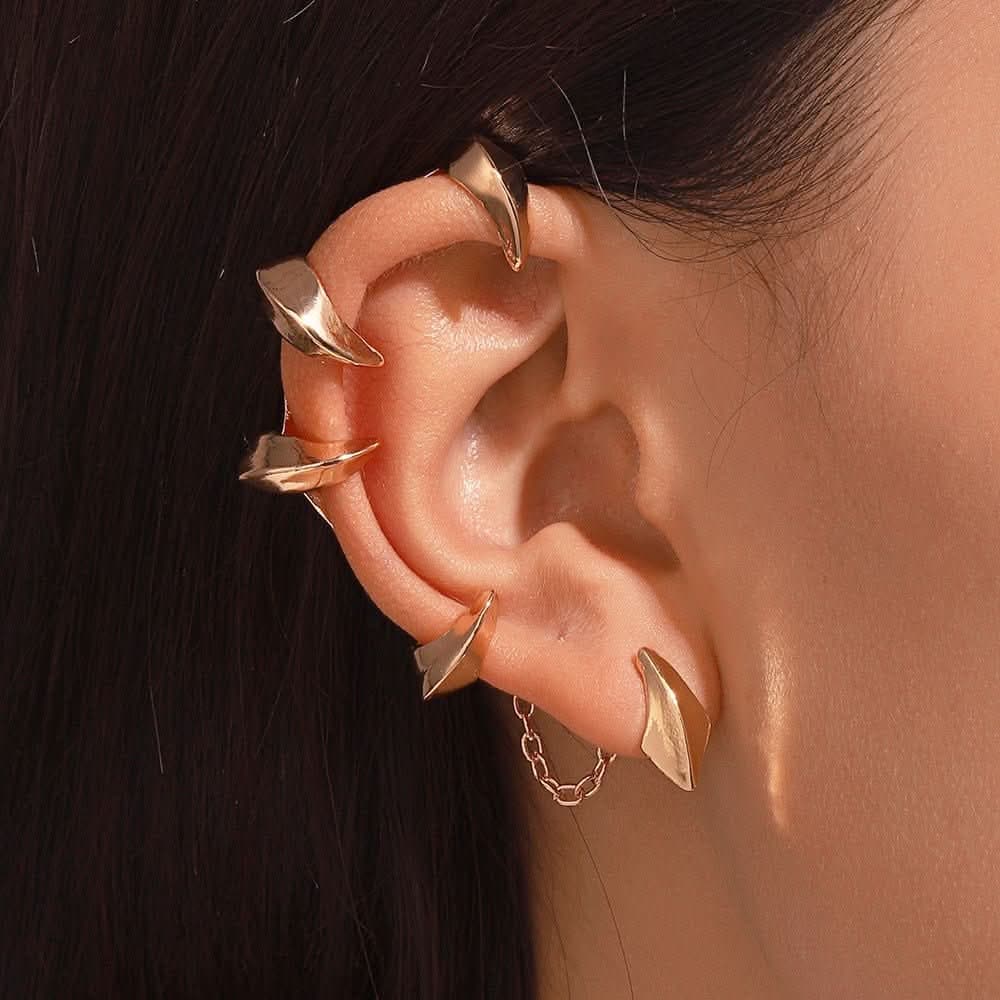 Female punk dark alloy ear bone clip ear clip without ear piercing advanced sense - Nimall