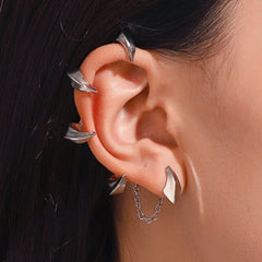 Female punk dark alloy ear bone clip ear clip without ear piercing advanced sense - Nimall