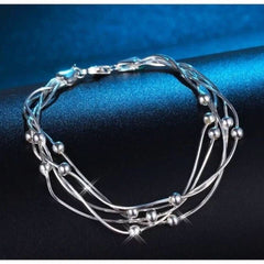 Five - row 5 - bead silver - plated bracelet - Nimall