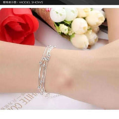 Five - row 5 - bead silver - plated bracelet - Nimall