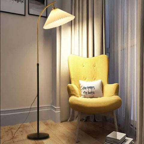Floor lamp with pleated fabric cover NH019 AL147 - Nimall
