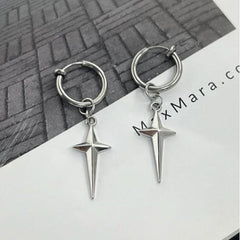 Four - pointed star ring earrings cold wind niche design personalized accessories - Nimall