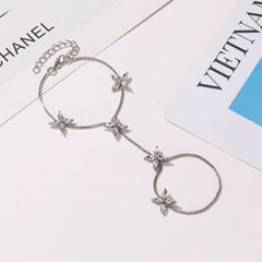 Fresh jewelry sweet flower finger chain femininity flower bracelet - Nimall