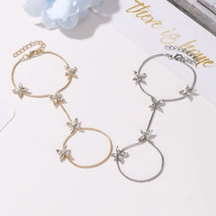 Fresh jewelry sweet flower finger chain femininity flower bracelet - Nimall