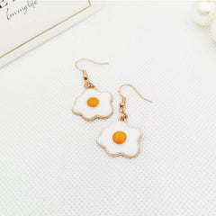 Fried egg earrings for non - pierced ears. - Nimall