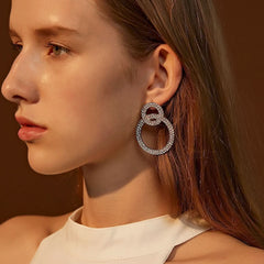 Full Diamond Geometric Earrings - Nimall