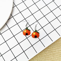 Funny earrings, pumpkin earrings, holiday decoration without pierced earrings - Nimall