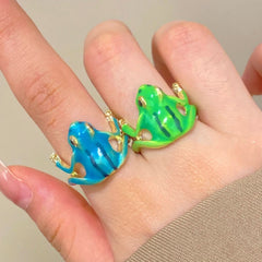 Funny niche design frog ring opening adjustable ring - Nimall