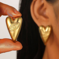 Geometric love peach heart sun spiral glossy senior earrings women - Nimall