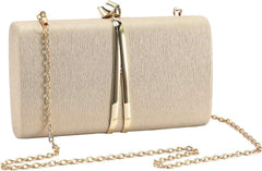 Gold Ladies Evening Bag with Backpack Chain AL236 - Nimall