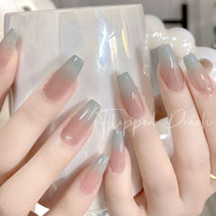 Hand - worn nail 2023 spring manicure gradual change ice nude light therapy spring manicure wear nail - Nimall