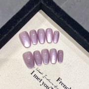 Hand - worn nail pads Ice - penetrating grape purple cat's eye gentle manicure False nails Removable manicure - Nimall