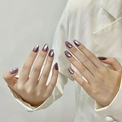 Hand - worn nail pads Ice - penetrating grape purple cat's eye gentle manicure False nails Removable manicure - Nimall