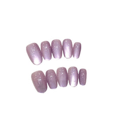 Hand - worn nail pads Ice - penetrating grape purple cat's eye gentle manicure False nails Removable manicure - Nimall