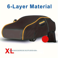 Heavy Duty Waterproof Car Cover 6 - Layer Cover Rain Snow UV Protect - Nimall