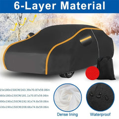 Heavy Duty Waterproof Car Cover 6 - Layer Cover Rain Snow UV Protect - Nimall