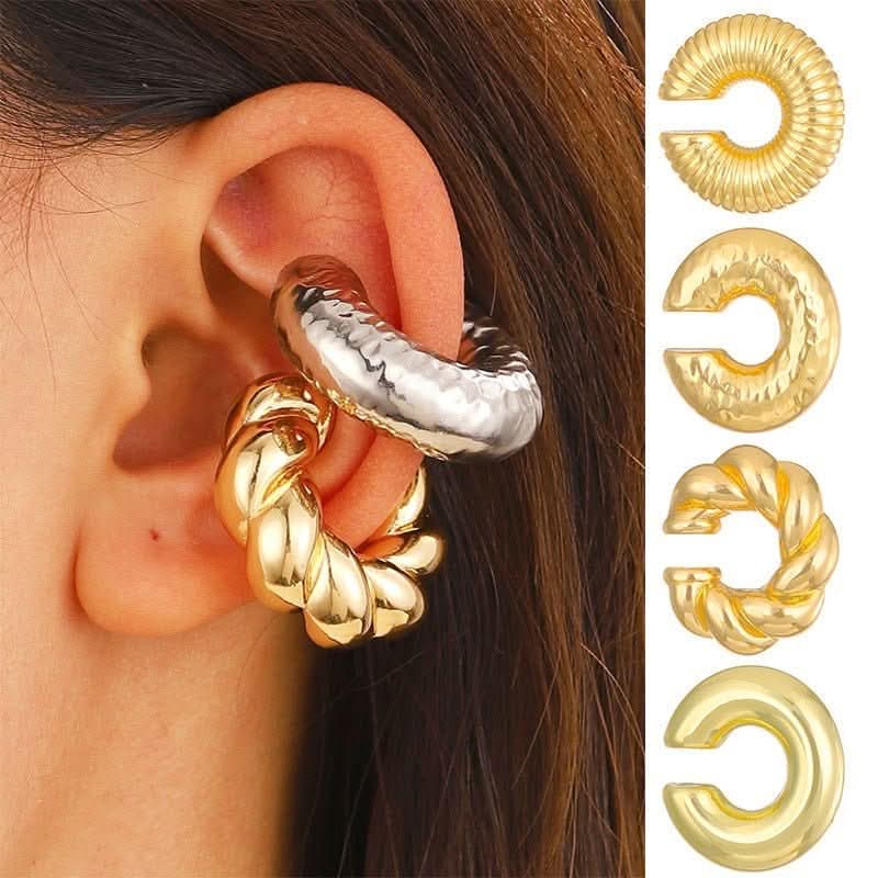 Hollow ear clips women's simple circle ear bone clips fashion earrings - Nimall