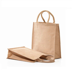 Pack of 5 - Eco-Neutral - Vertical Jute Shopping Bag - Natural