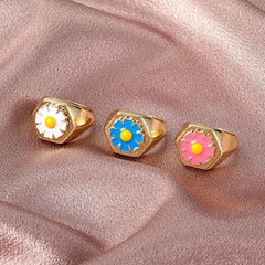 Ins creative geometric sweet flower ring - Nimall