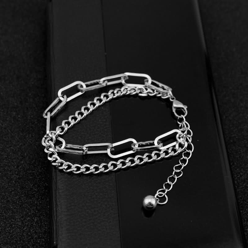 ins personalized hip - hop chain, neutral style male and female couples double - layer stacked bracelet - Nimall