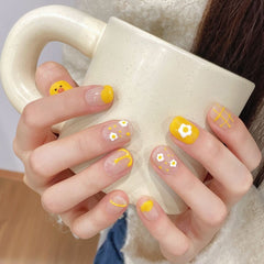 Internet celebrity manicure yellow duck nail piece finished nail patch jelly glue original, hand - worn nail - Nimall