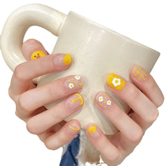 Internet celebrity manicure yellow duck nail piece finished nail patch jelly glue original, hand - worn nail - Nimall