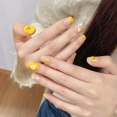 Internet celebrity manicure yellow duck nail piece finished nail patch jelly glue original, hand - worn nail - Nimall