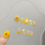 Internet celebrity manicure yellow duck nail piece finished nail patch jelly glue original, hand - worn nail - Nimall