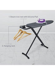 Ironing board with heat - resistant black cover, size 130 x 46 cmAL156 - Nimall