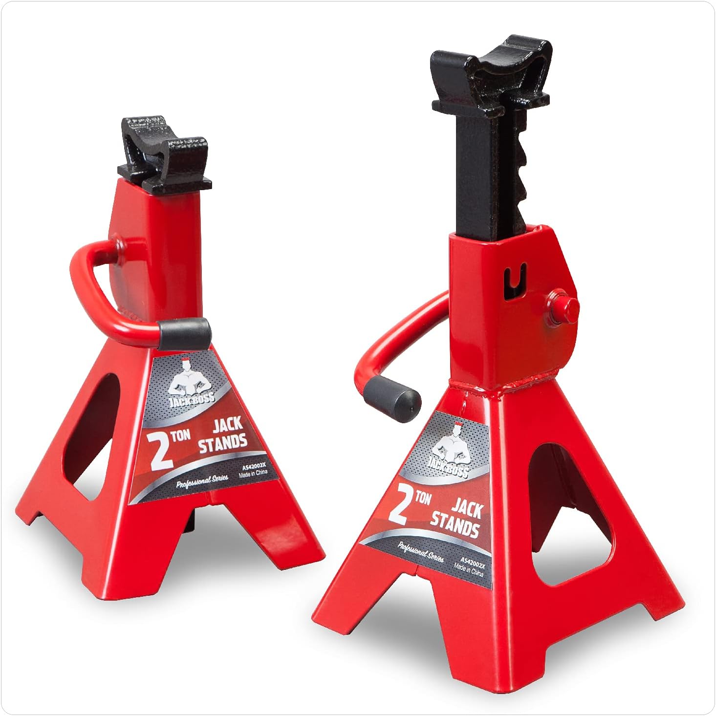 Jack Boss Jack Stands Low Profile 2 Ton(4400 LBs) Lifting Car Stand, Fit Use for Cars Automotive Sedans, 2 Pack AH006 - Nimall