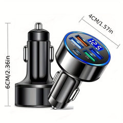 KAXOE PD + QC 3.0 Fast Charging Car Phone Charger Adapter 4 Ports Usb Car Charger Type C PD Quick Charge 3.0 Car Charger - Nimall