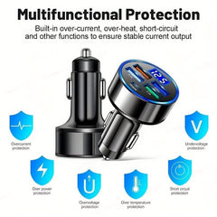 KAXOE PD + QC 3.0 Fast Charging Car Phone Charger Adapter 4 Ports Usb Car Charger Type C PD Quick Charge 3.0 Car Charger - Nimall