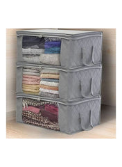 Large Capacity Foldable Storage Bag Grey 49 x 36 x 21cm NH173 AL194 - Nimall