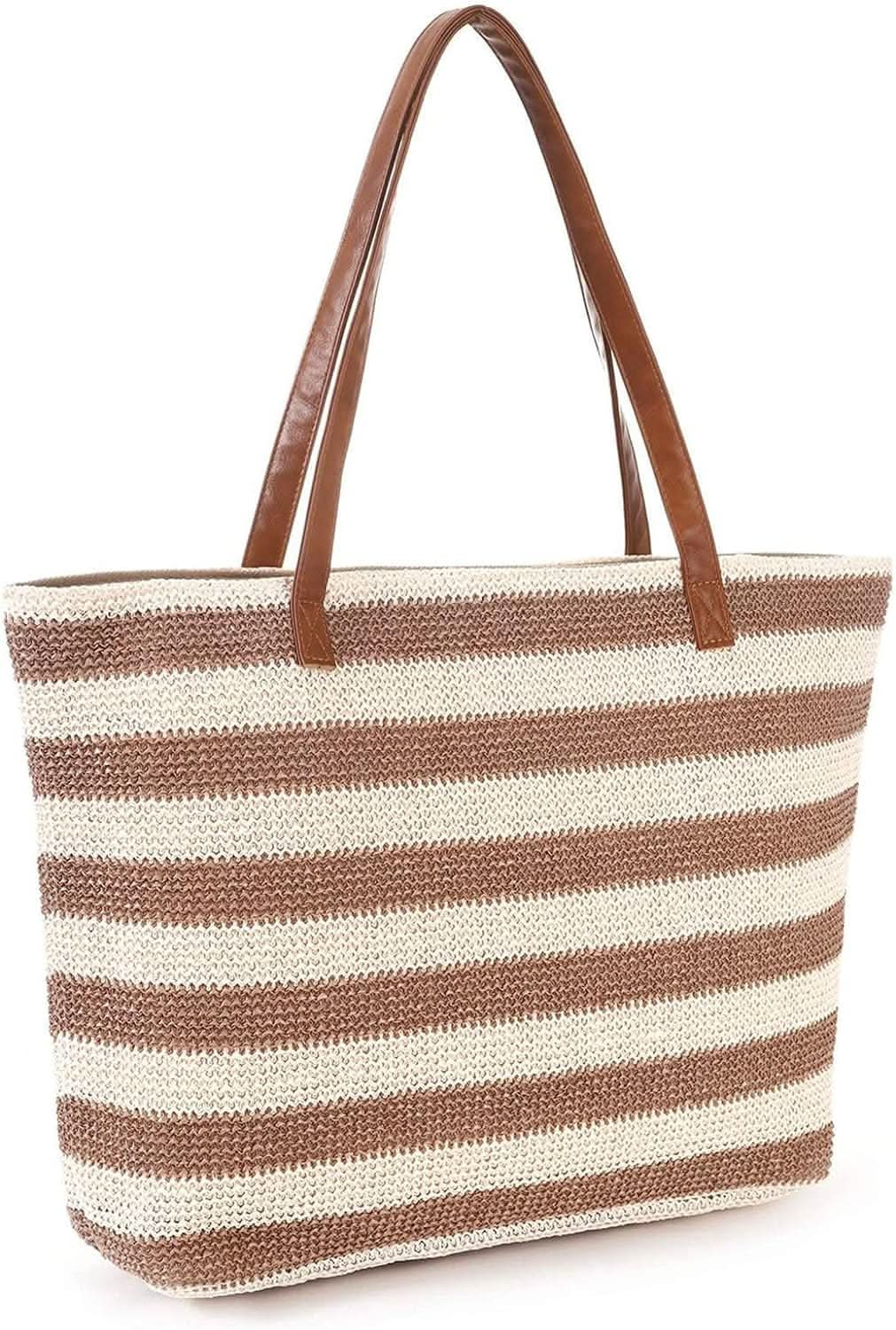 Large Straw Bag Summer Beach Tote AL293 - Nimall