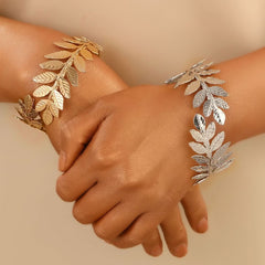 Leaf bracelet female creative exaggerated jewelry arm ring bracelet dual - purpose - Nimall