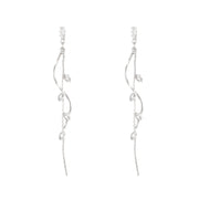 Light luxury long zircon fringed earrings femininity rotating twisted stud earrings - Nimall