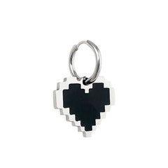 Love Heart Pixel Cold Color Earrings Earrings Ear Clips - Nimall