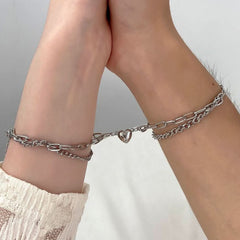 Magnetic bracelet fashionable and versatile two - pack love attraction couple bracelet - Nimall