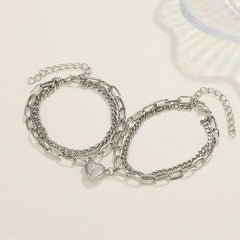 Magnetic bracelet fashionable and versatile two - pack love attraction couple bracelet - Nimall