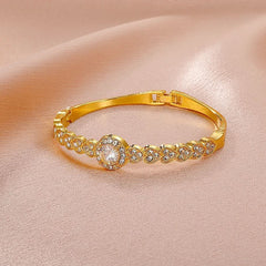 Metal diamond bracelet simple retro full diamond love bracelet fashionable personality - Nimall