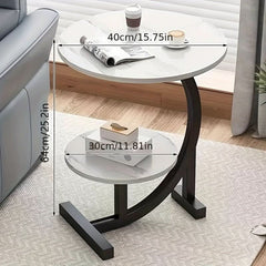 Minimalist Design Resistant Double Layered Round End Table - Nimall