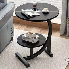 Minimalist Design Resistant Double Layered Round End Table - Nimall